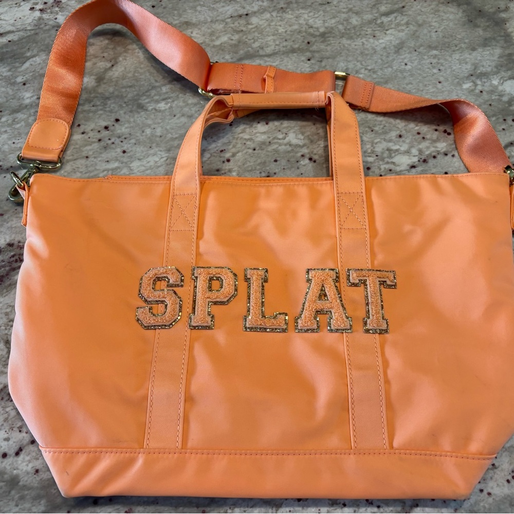 Stoney Clover Lane - mini tote- Orange Tote Bag - customized with the word Splat